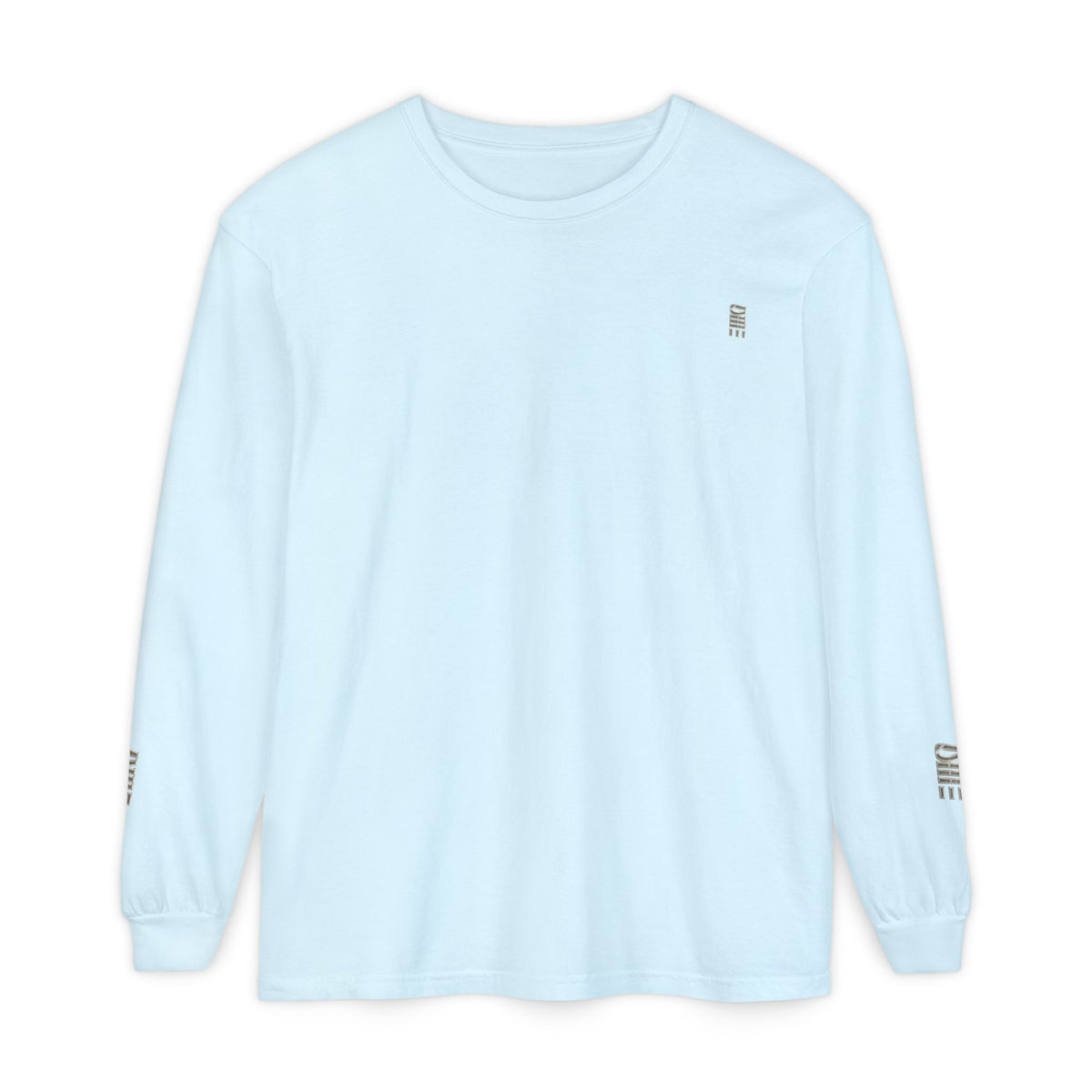 Garment-Dyed Long-Sleeve T-Shirt — Multi-Color Minimal Graphic