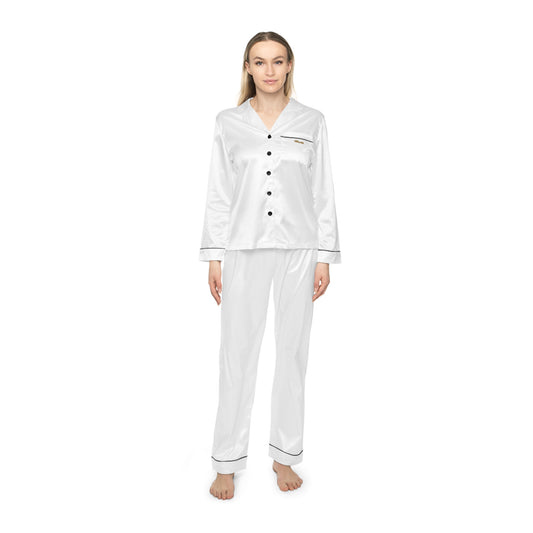 Women's Satin Pajama Set — Luxe White Sleepwear