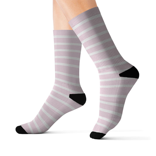 Blush Stripe Sublimation Socks — Classic Crew Athletic Socks