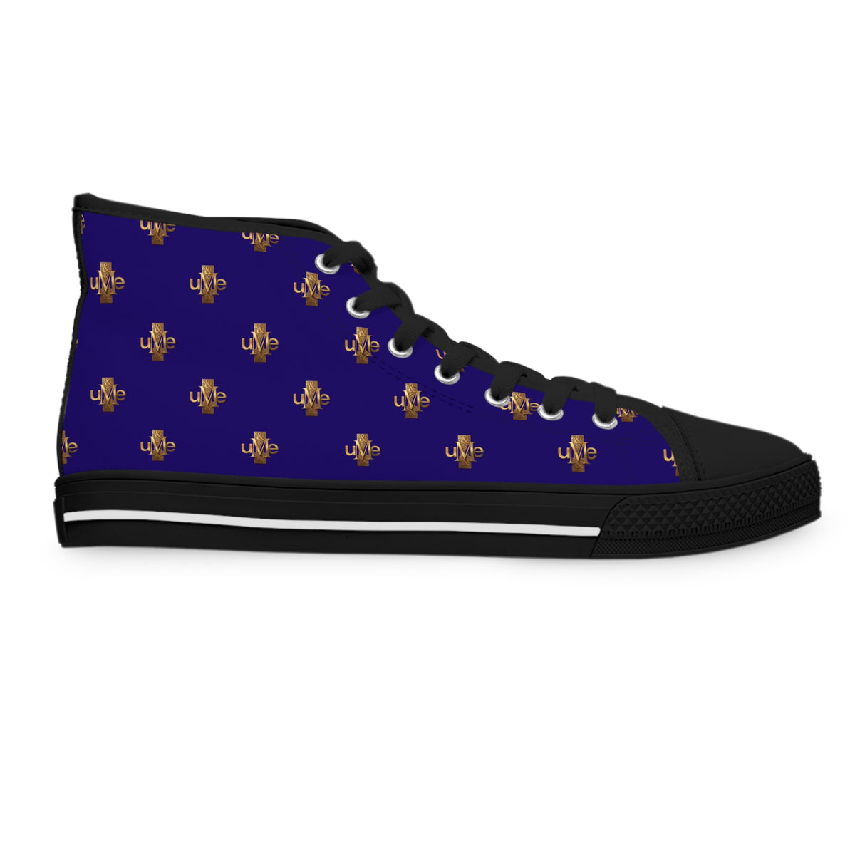 Women’s High-Top Sneakers — Midnight Navy All-Over Print