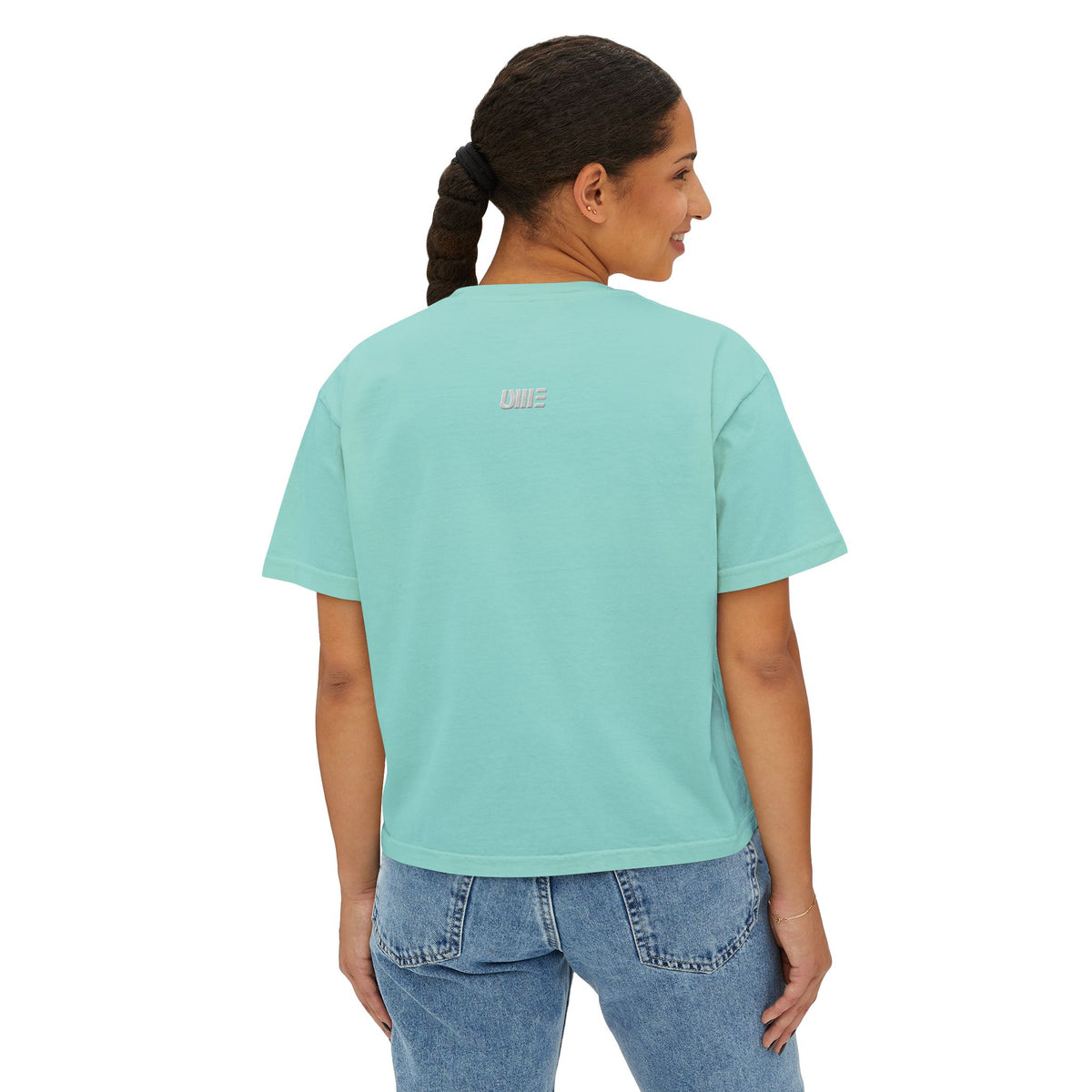 Women’s Cropped Boxy T-Shirt — Multi-Color Minimal Graphic