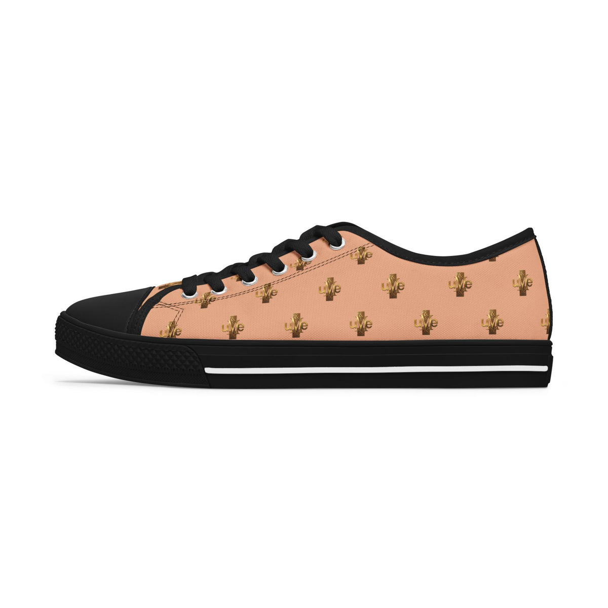 Women’s Low-Top Sneakers — Light Peach All-Over Print