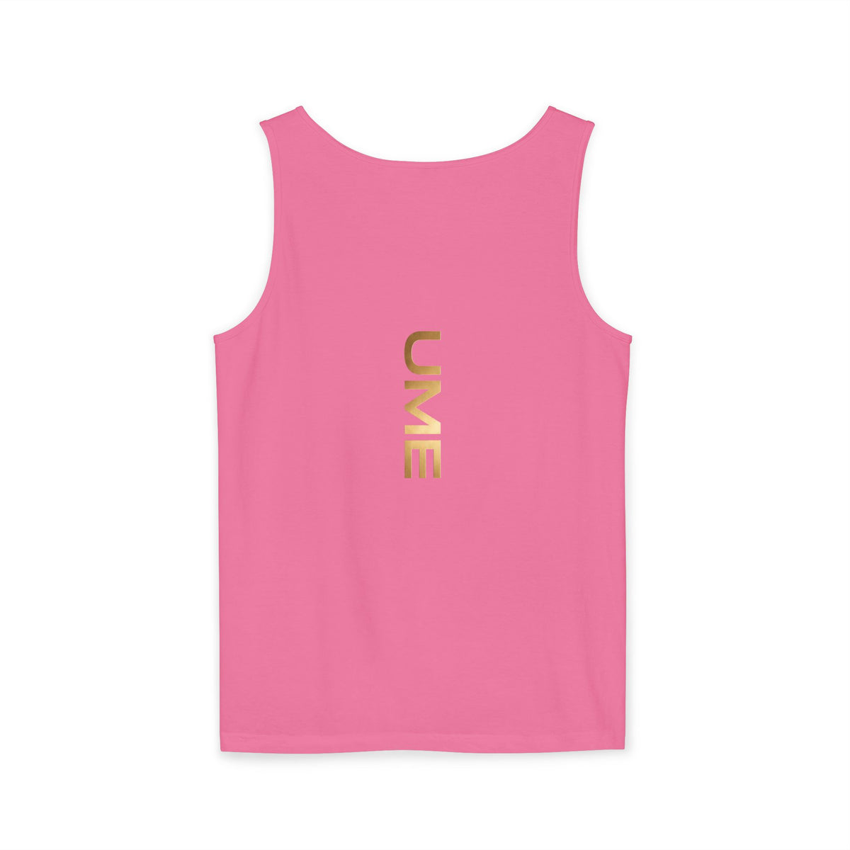 UME Gold Vertical Logo Tank Top – Garment-Dyed Unisex Muscle Tee