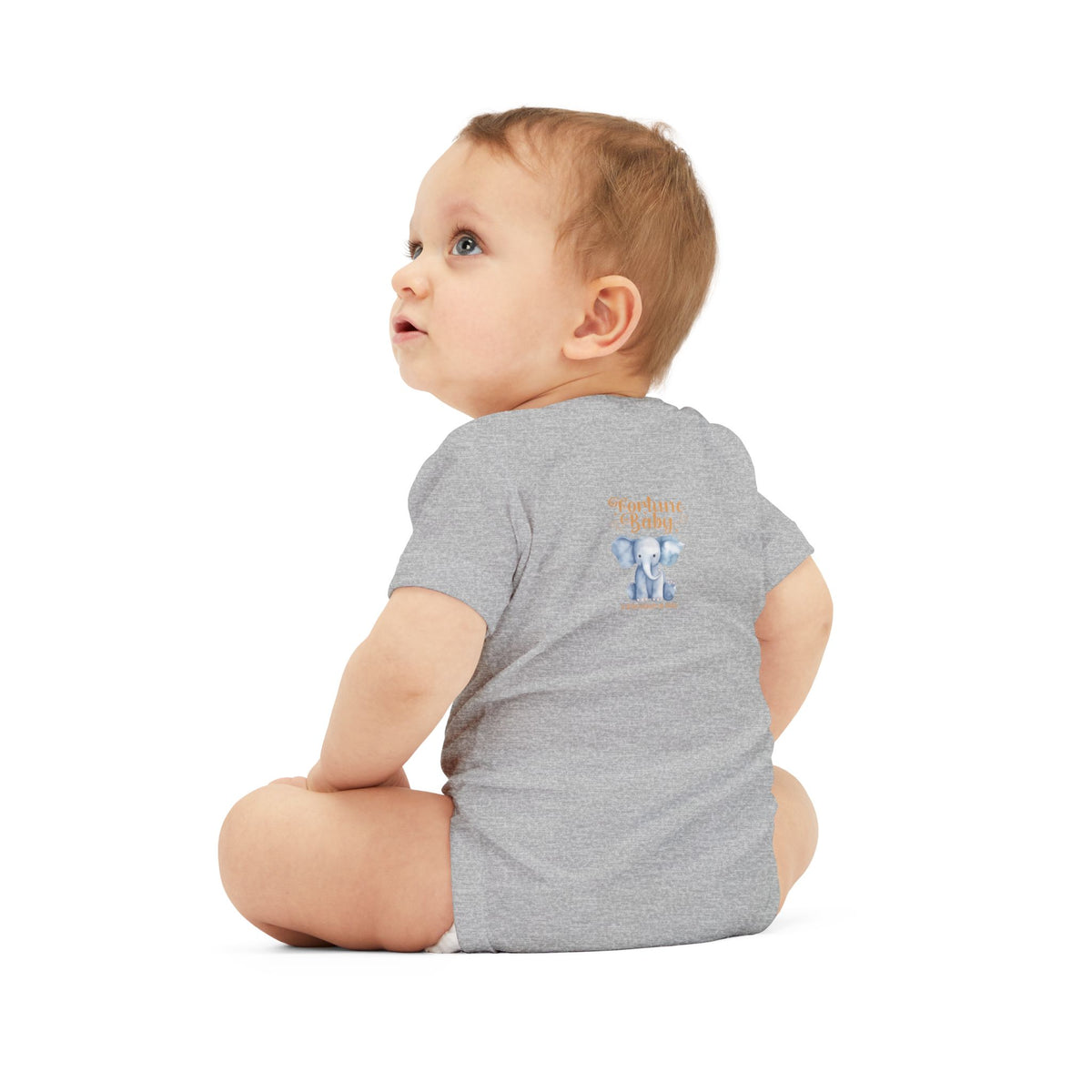 Fortune Baby Elephant Infant Onesie — Cute Blue Elephant Baby Bodysuit