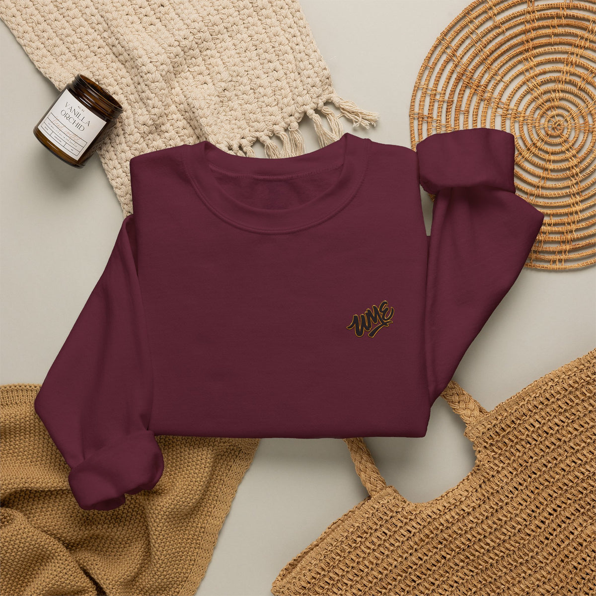 Crewneck Sweatshirt — UME Black Logo All-Over Print