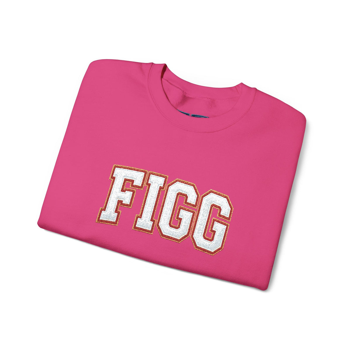 FFiGG Embroidered Collegiate Crewneck — Sport Grey, Black & More Colors
