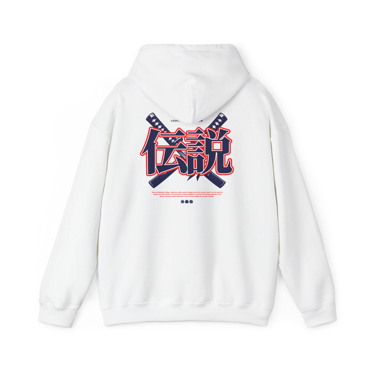 Legend Kanji Hoodie — Retro Samurai Sword Graphic Pullover