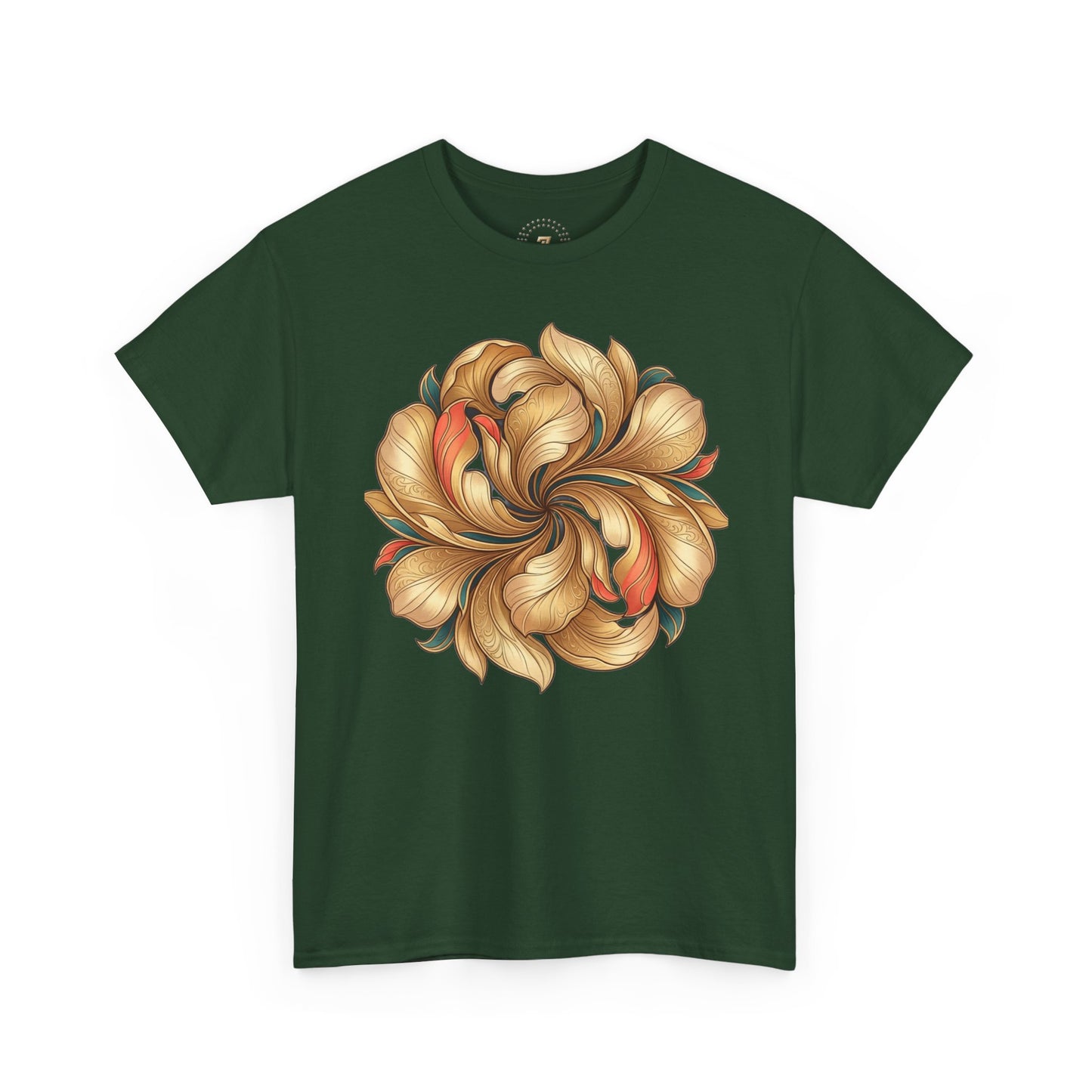 Floral Swirl Tee — Golden Petal Graphic T-Shirt