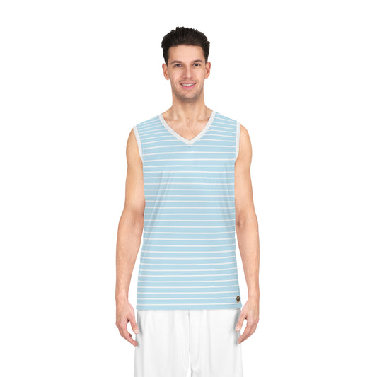Sky Blue Stripe Performance Jersey – BL Signature Coastal Athletic Sleeveless Tank