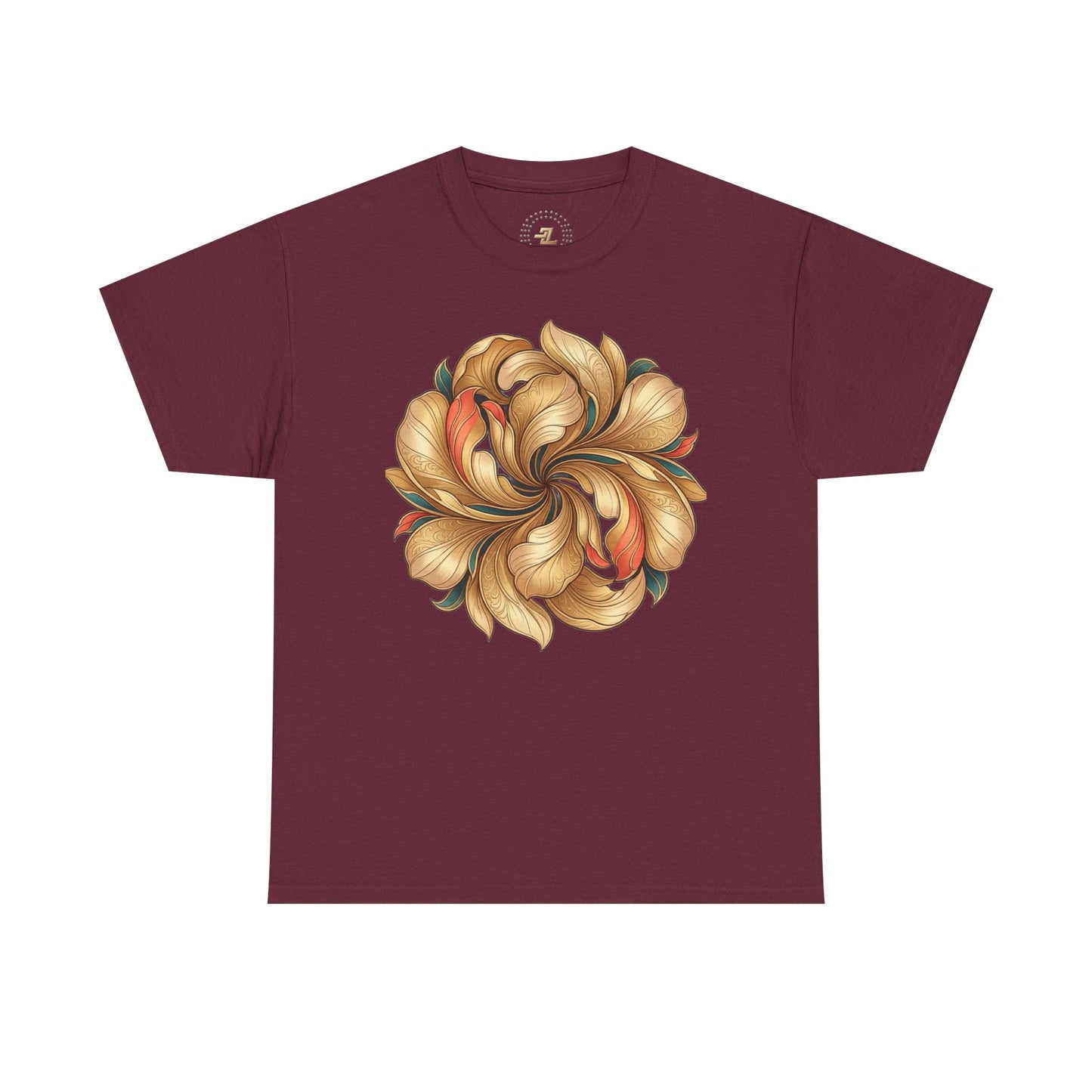 Floral Swirl Tee — Golden Petal Graphic T-Shirt