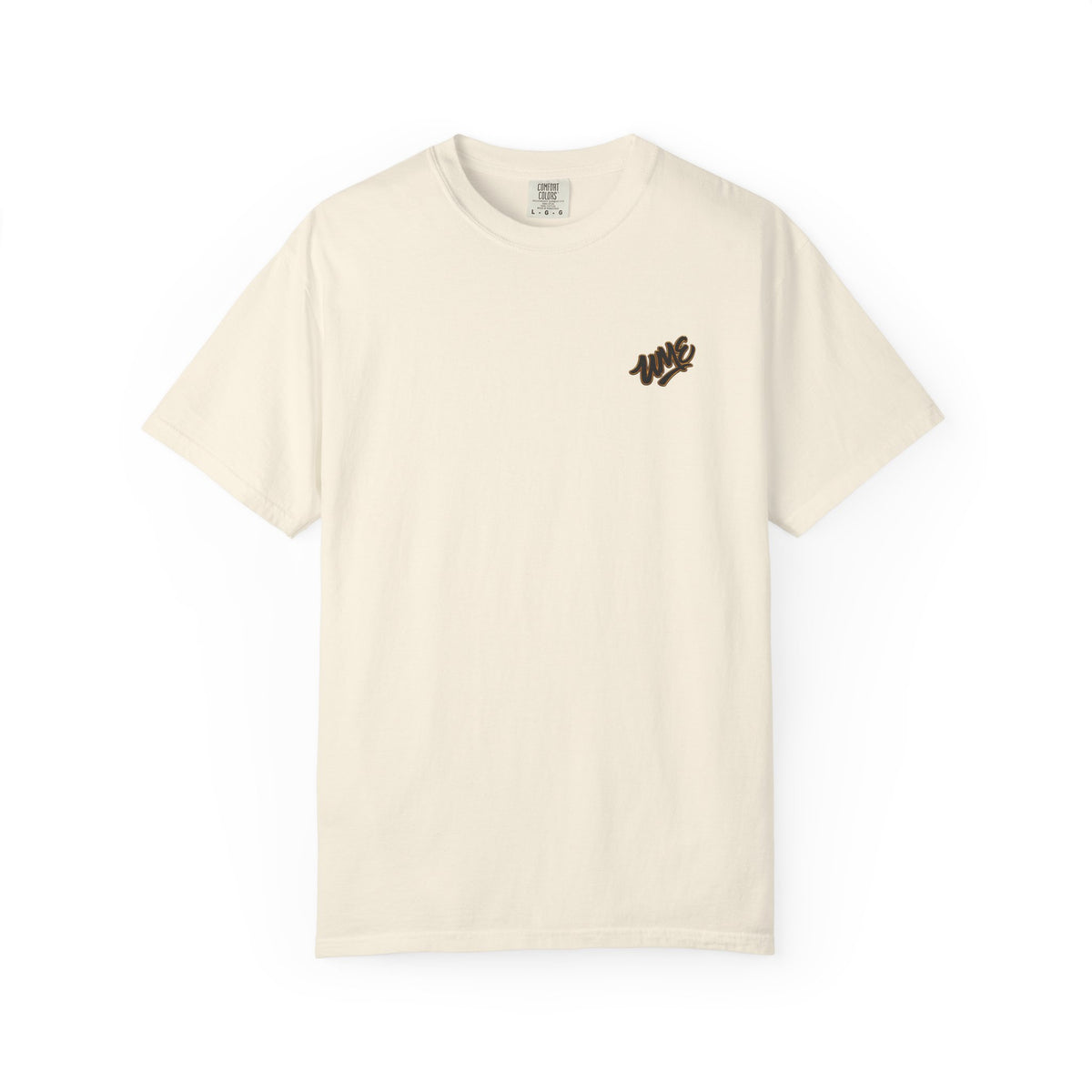 Garment-Dyed Heavyweight Tee — UME Black Logo Front & Back
