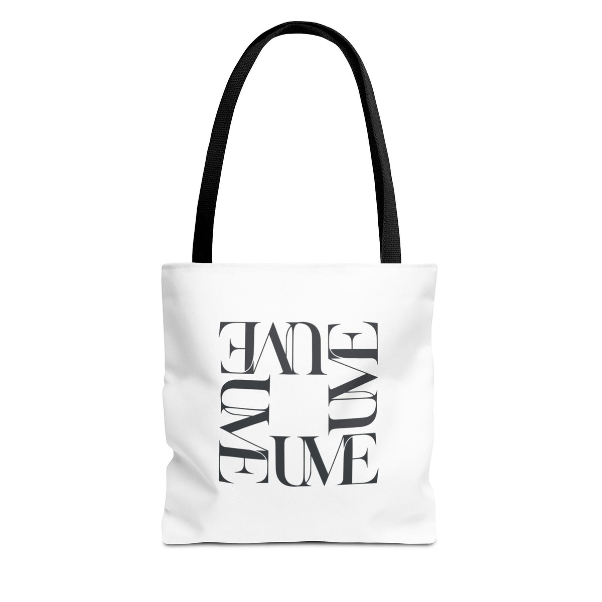 UME Square Typography Tote Bag — White