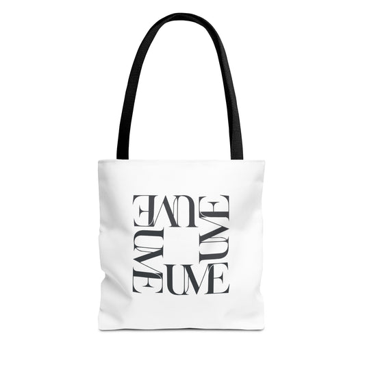 UME Square Typography Tote Bag — White