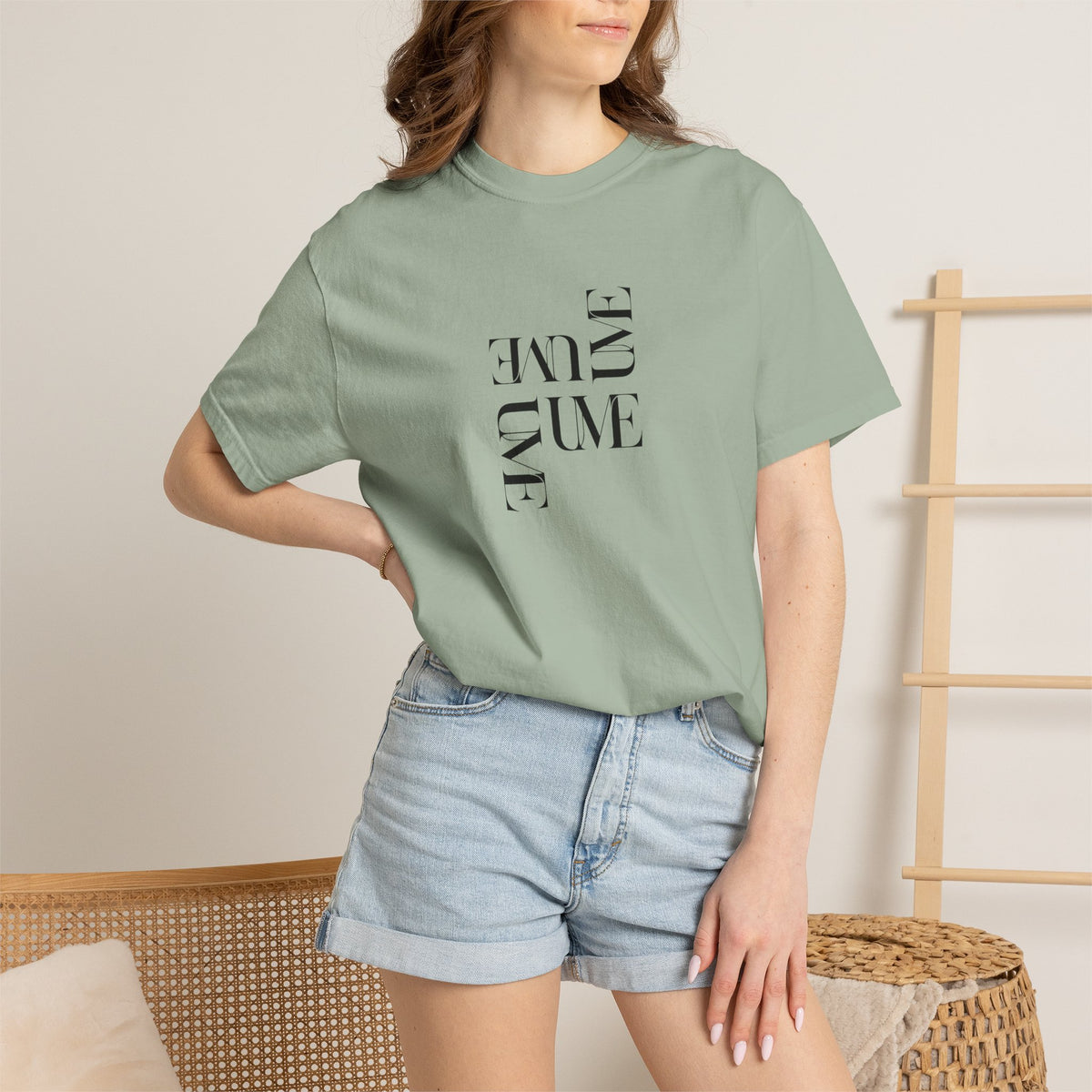 UME Typography Garment-Dyed T-Shirt — White, Ivory & More Colors