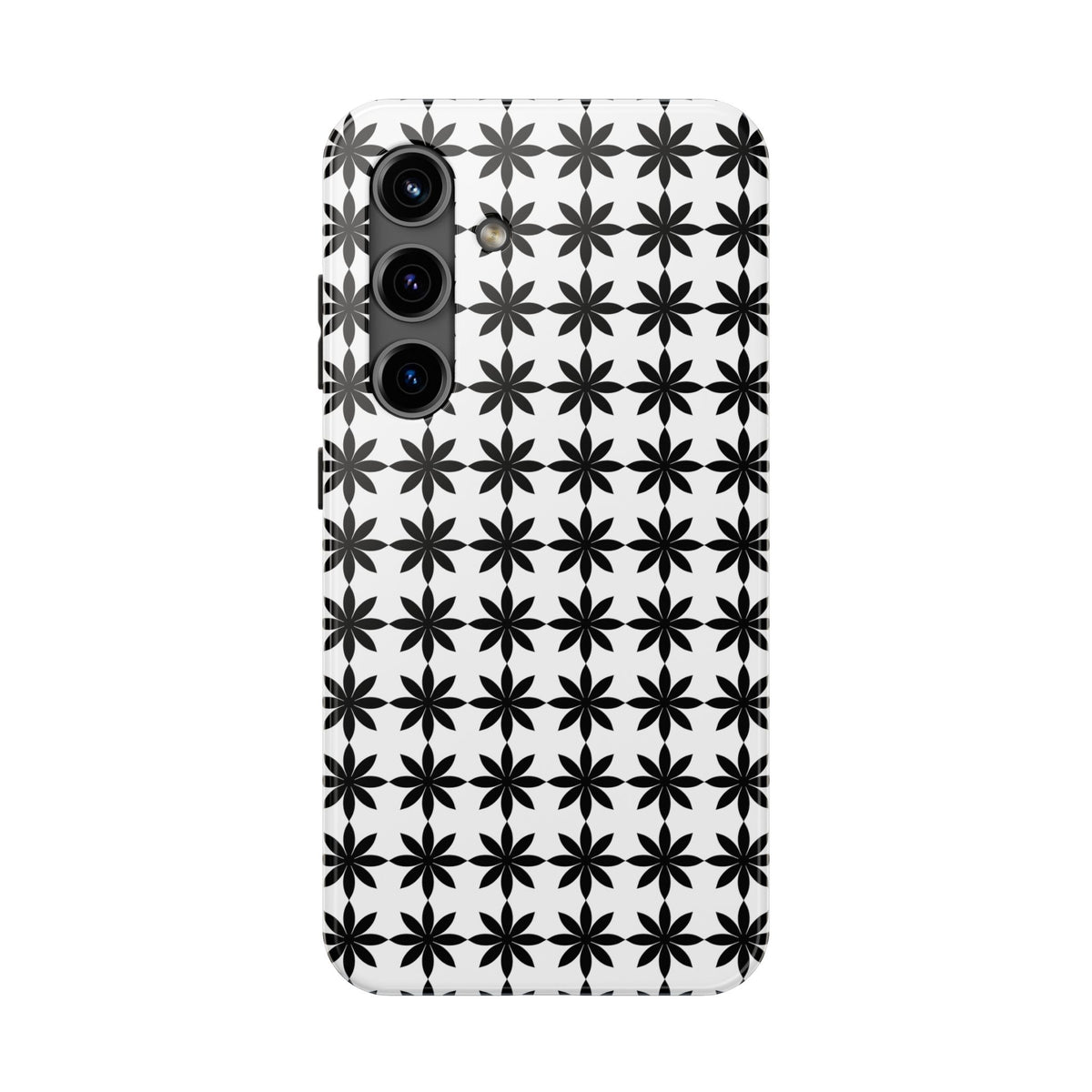 Tough Phone Case — Black & White Geometric Star Pattern