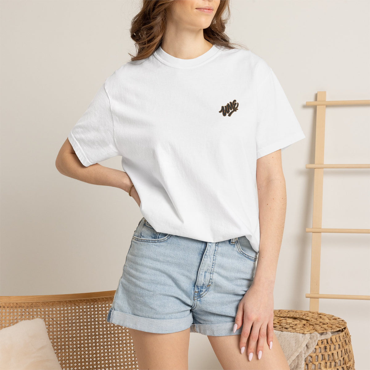 Garment-Dyed Heavyweight Tee — UME Black Logo Front & Back
