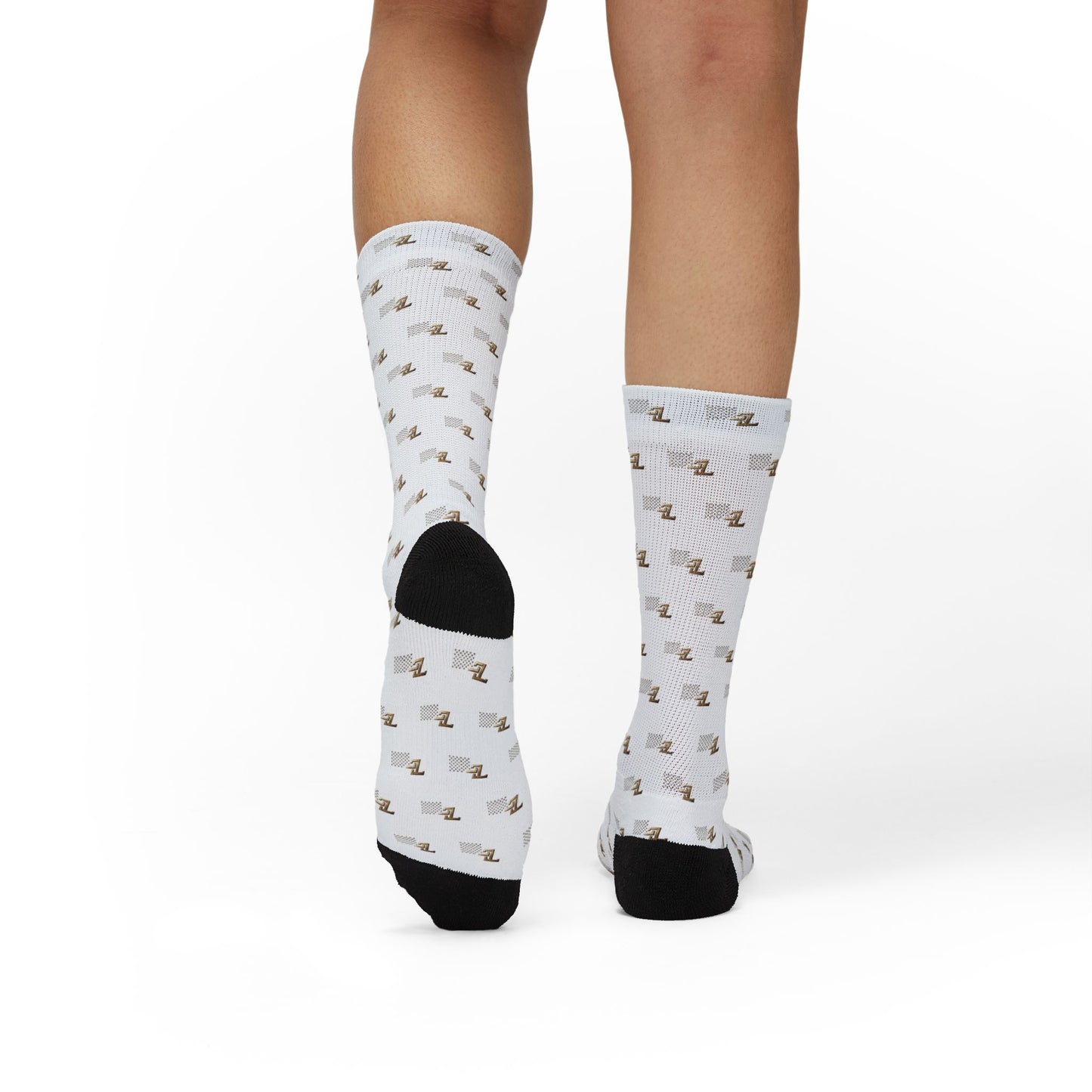 Sublimation Socks - Neutral Mini Floral Pattern Crew Socks
