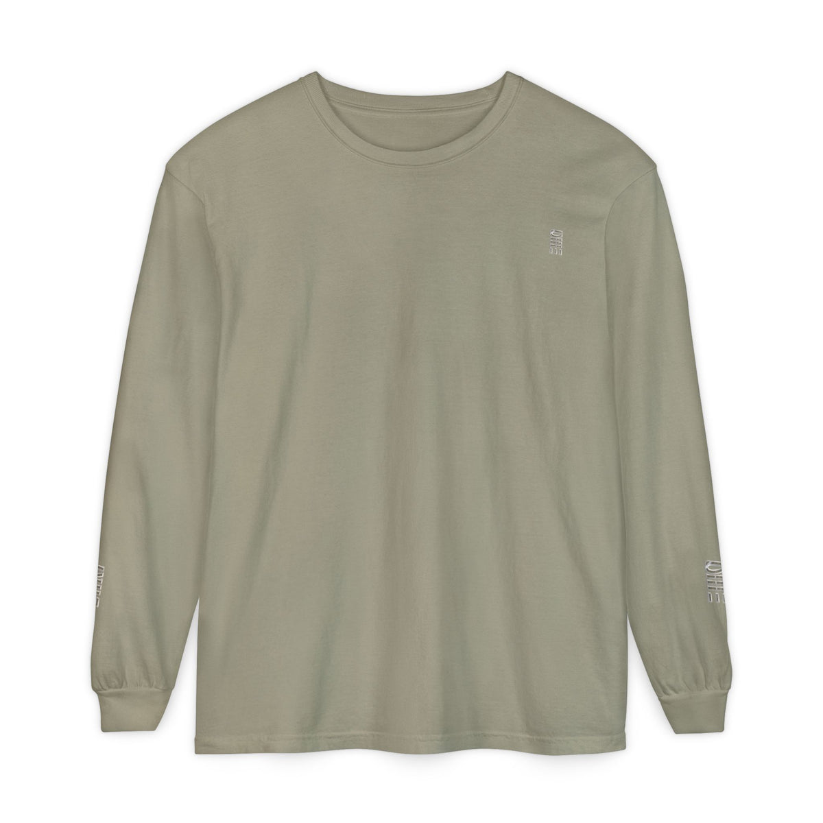 Garment-Dyed Long-Sleeve T-Shirt — Multi-Color Minimal Graphic