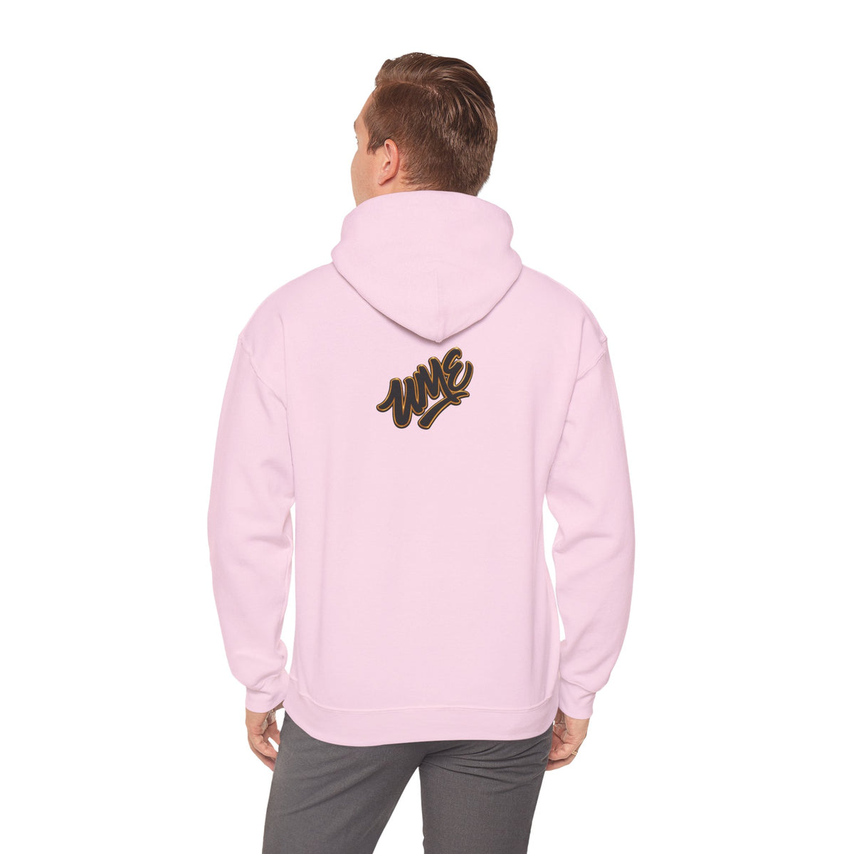 Hoodie — White UME Black Logo All-Over Print