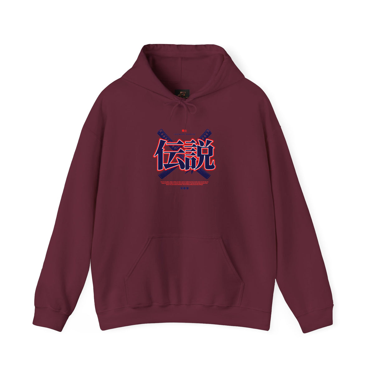 Legend Kanji Hoodie — Retro Samurai Sword Graphic Pullover