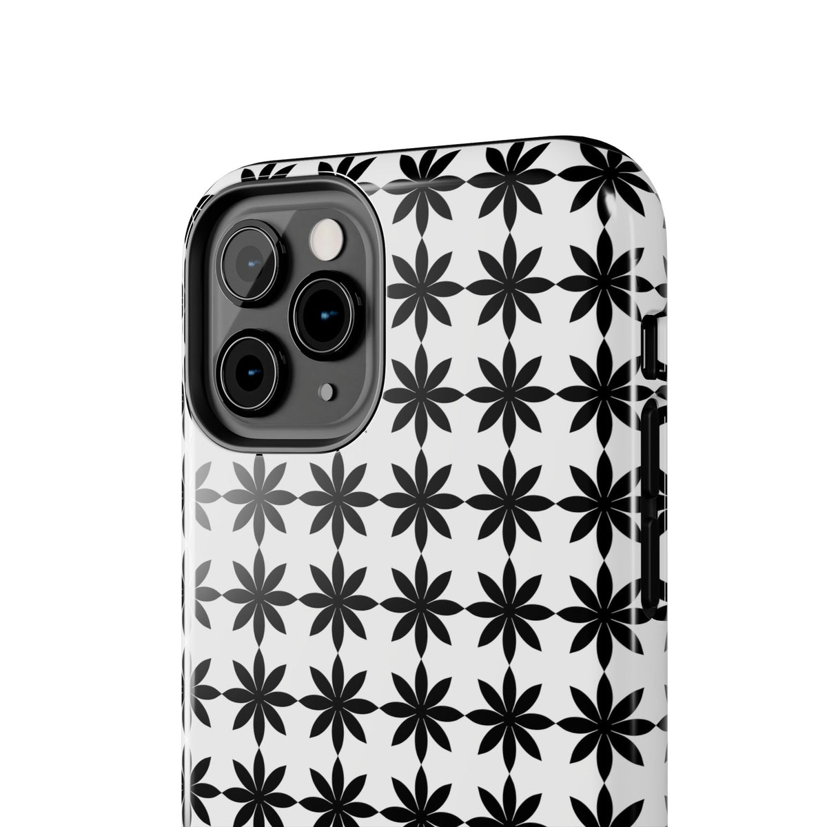 Tough Phone Case — Black & White Geometric Star Pattern