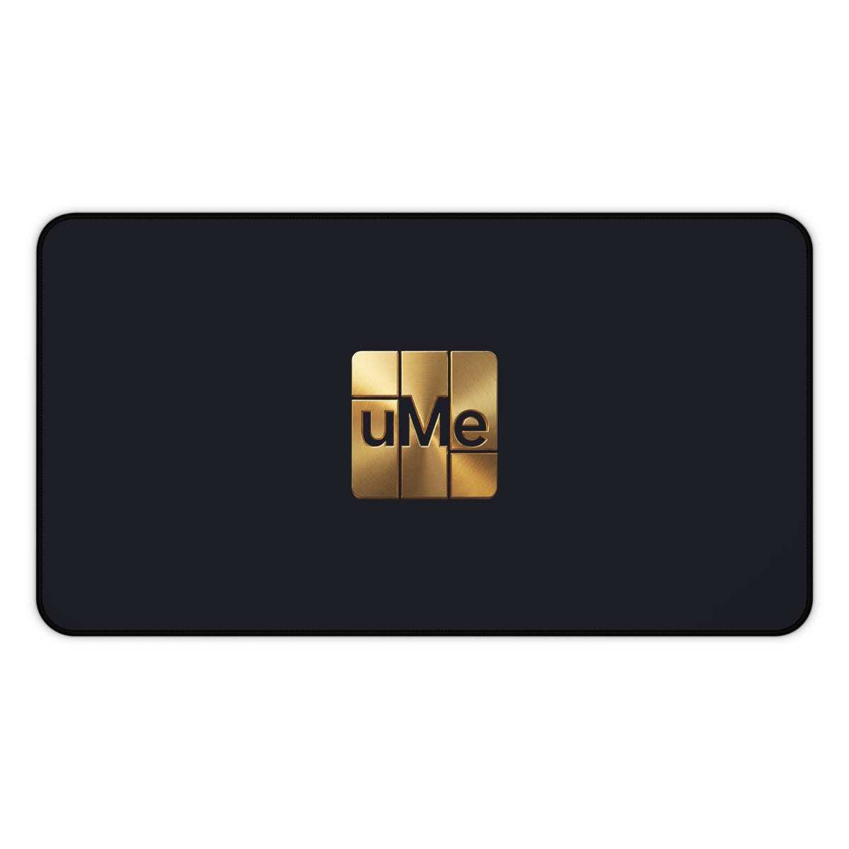 Black Desk Mat with Gold 'uMe' Logo — Luxury Office Mouse Pad