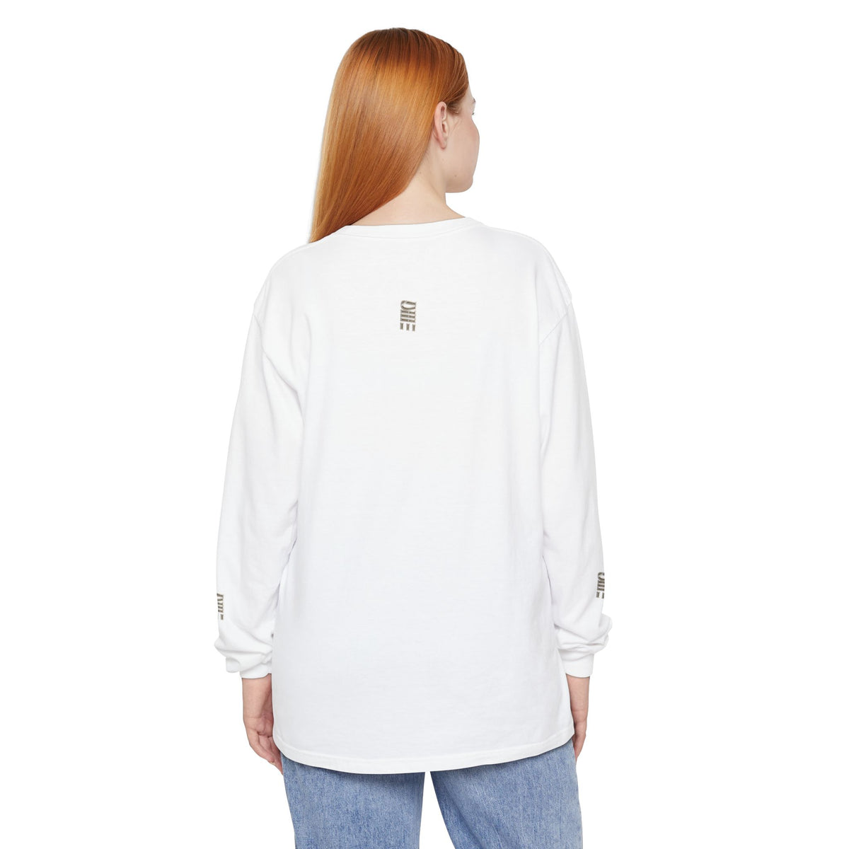 Garment-Dyed Long-Sleeve T-Shirt — Multi-Color Minimal Graphic