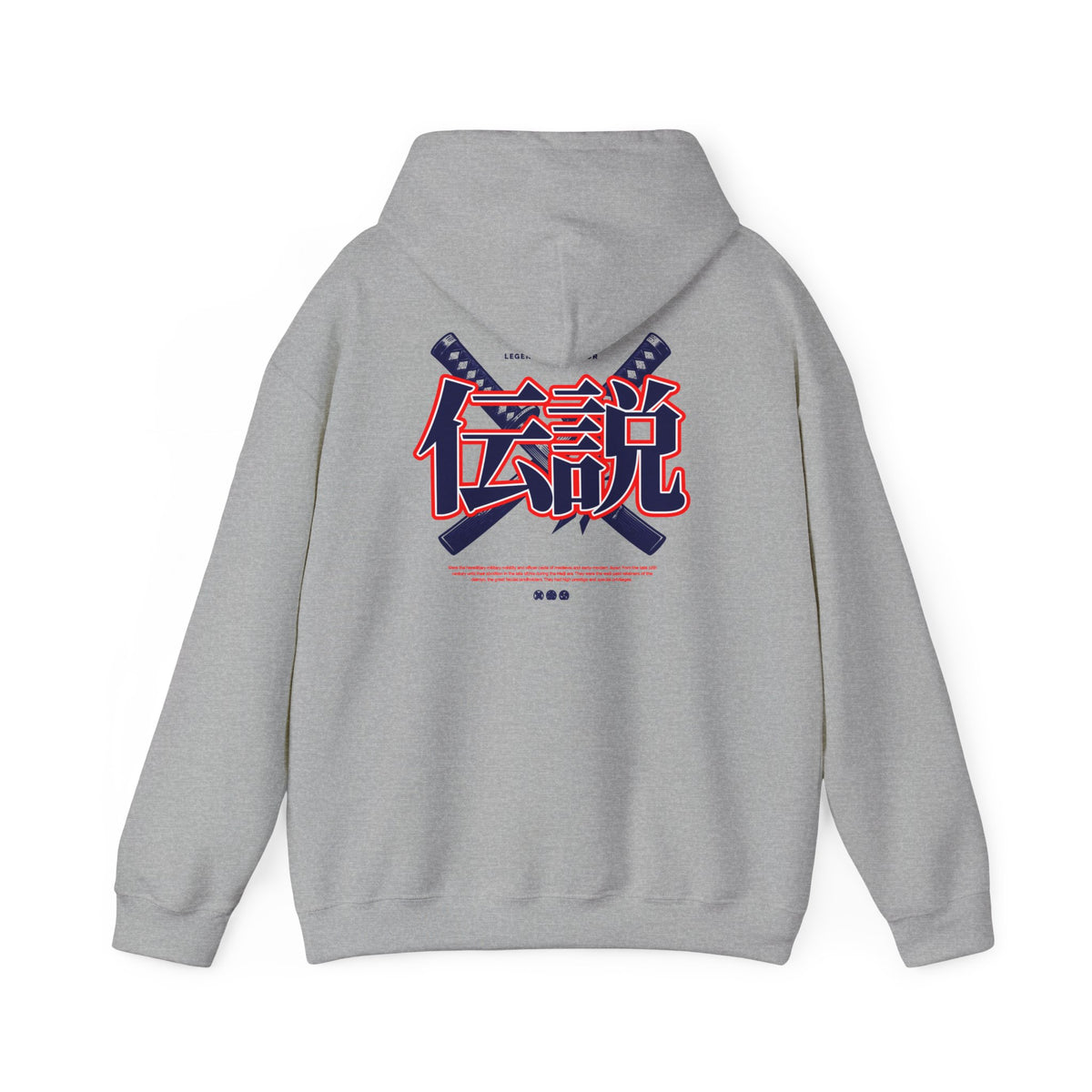 Legend Kanji Hoodie — Retro Samurai Sword Graphic Pullover