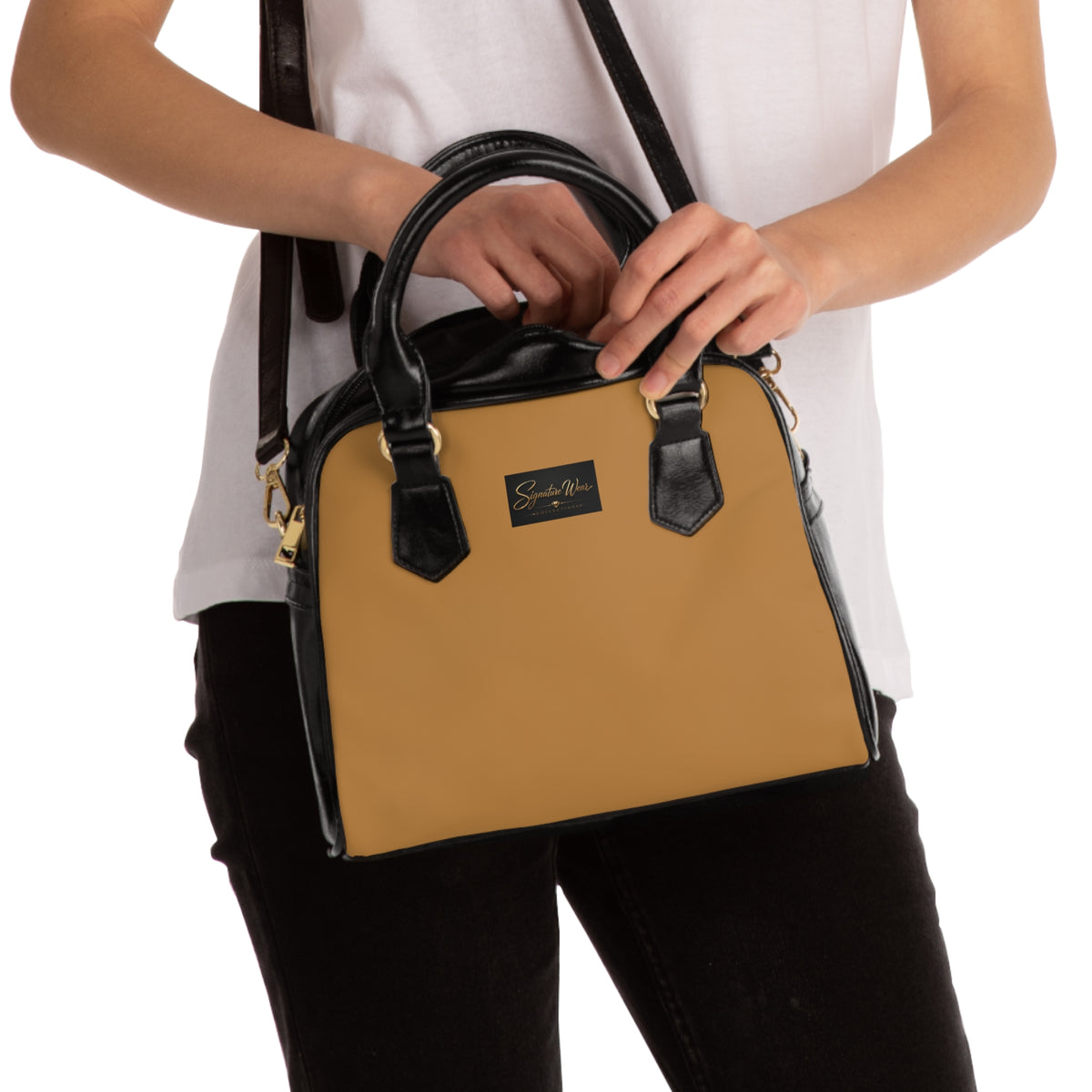 Classic Leather Satchel Handbag – Camel | Structured Shoulder Purse for Everyday & Work