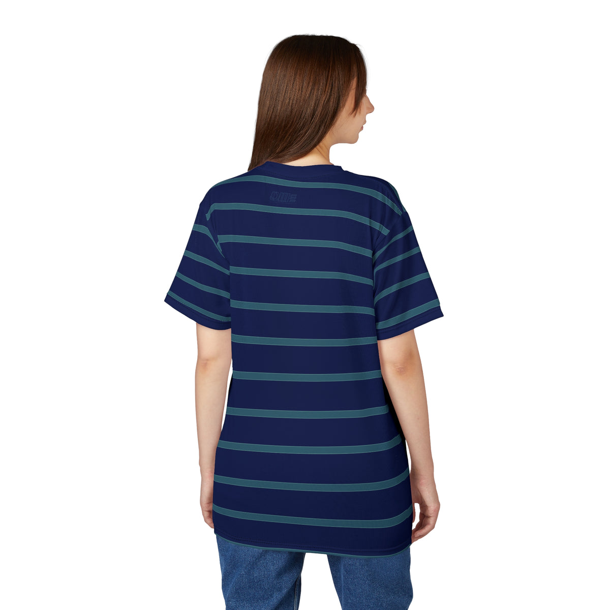 Striped Navy Crew Tee — Classic Blue Horizontal Stripe T-Shirt