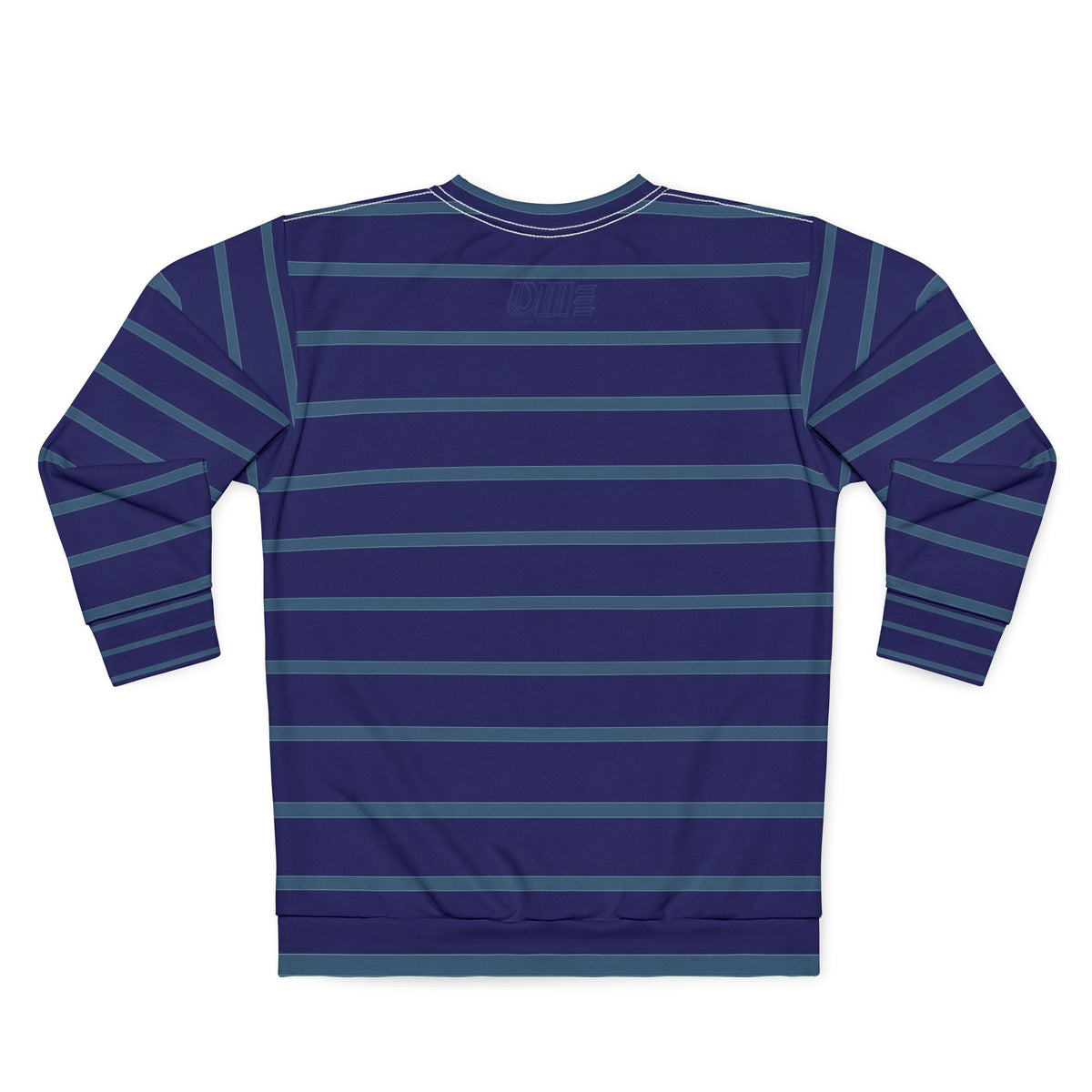 Striped Crewneck Sweatshirt — Navy & Teal All-Over Print