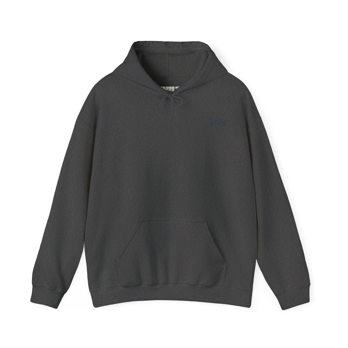 Minimal shark design Hoodie — Small Chest Outline Hoodie