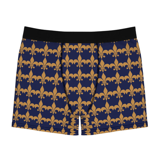 Fleur-de-Lis Pattern Boxer Briefs — Men’s All-Over Print Comfort