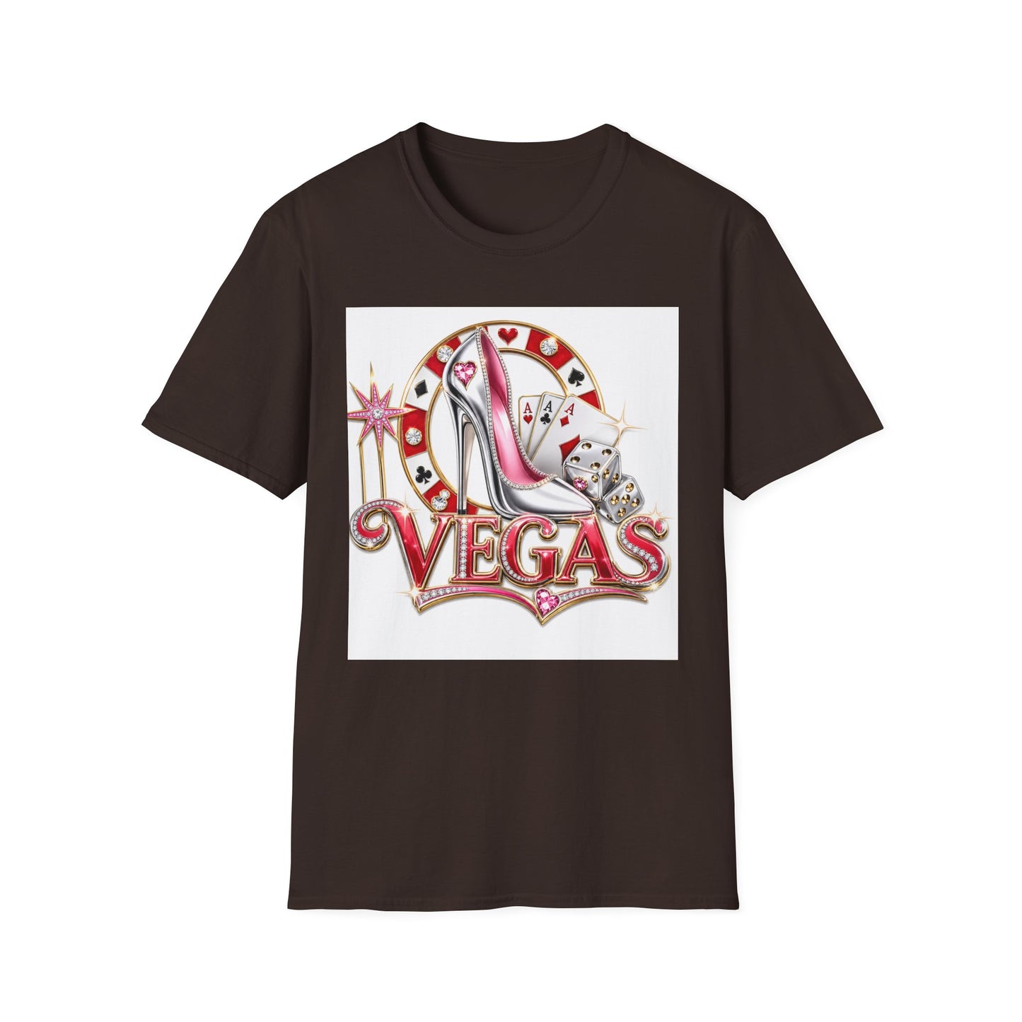 Las Vegas Casino Heels T-Shirt – Retro Vegas Cards & Dice Graphic