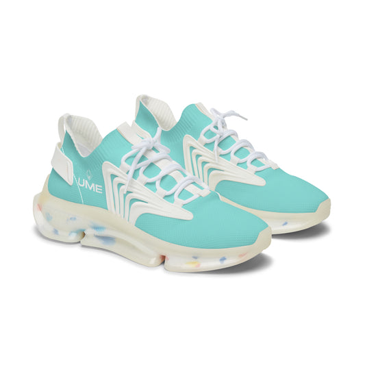 Women's Aqua UME Mesh Sneakers — Tropical Graphic Cloud Sole Athletic Shoe