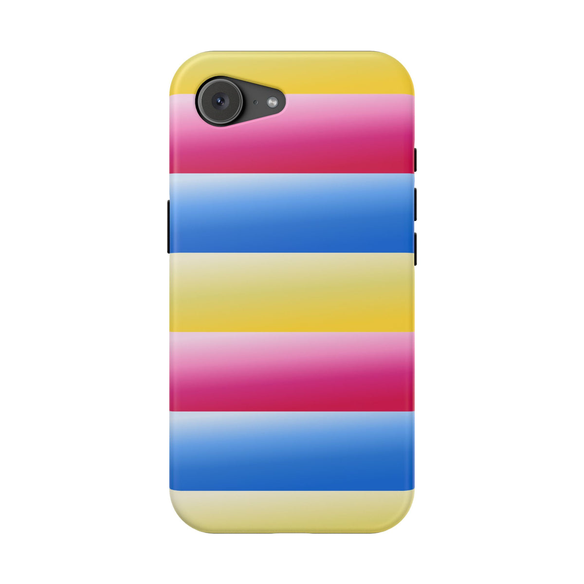 Striped Magnetic Impact-Resistant Phone Case — Colorful Pink Blue Yellow Protection