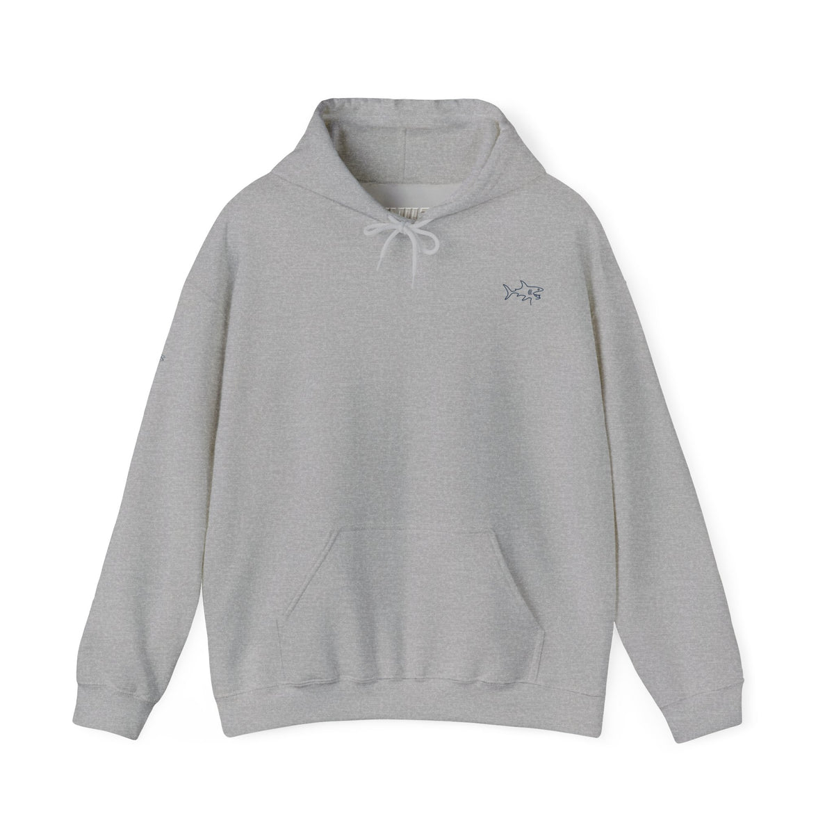Minimal shark design Hoodie — Small Chest Outline Hoodie