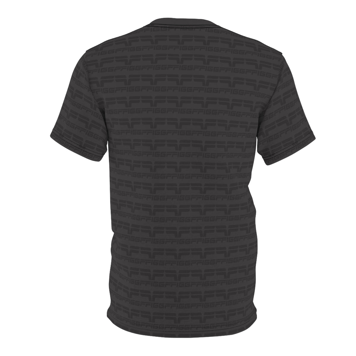 Black Patterned Graphic Tee — Tonal All-Over Print