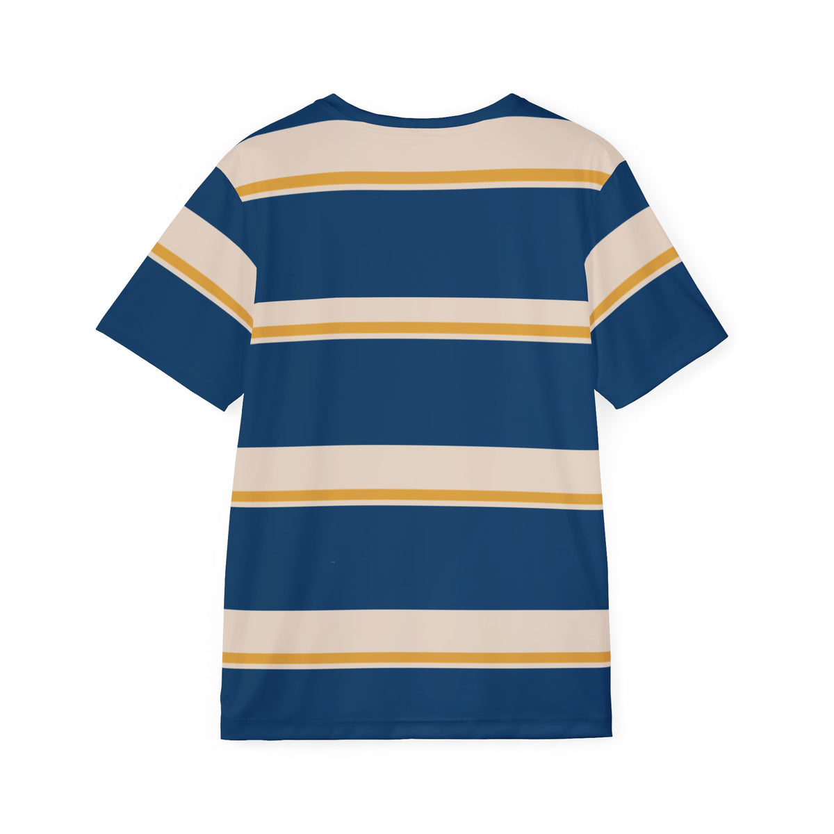 Athletic Jersey — Navy, Cream & Gold Striped All-Over Print
