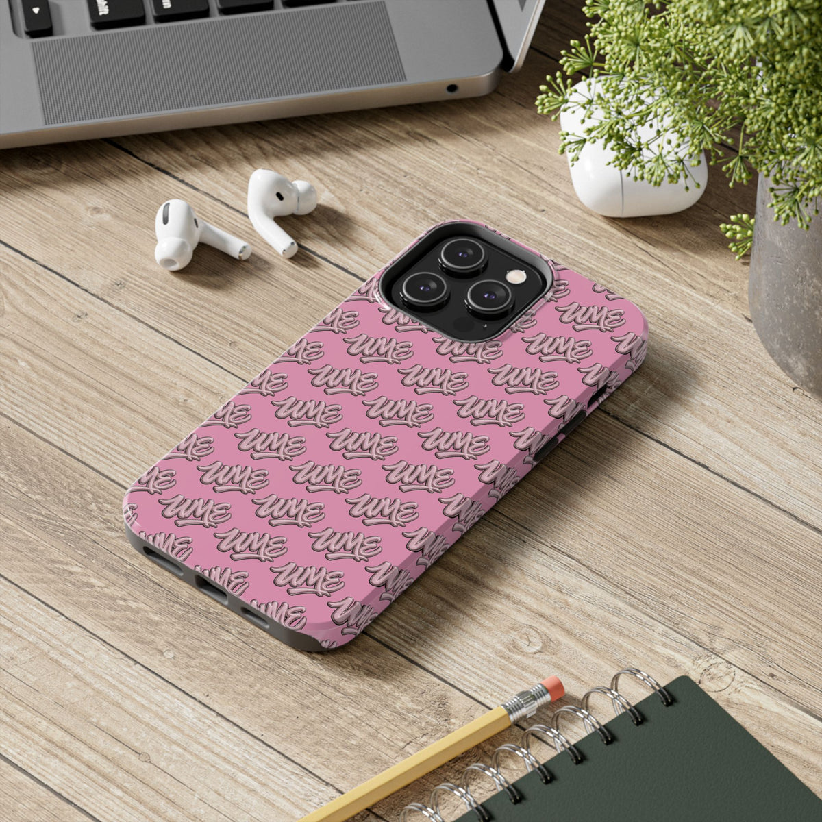 UME Tough Phone Case — Pink Logo Print | iPhone & Samsung