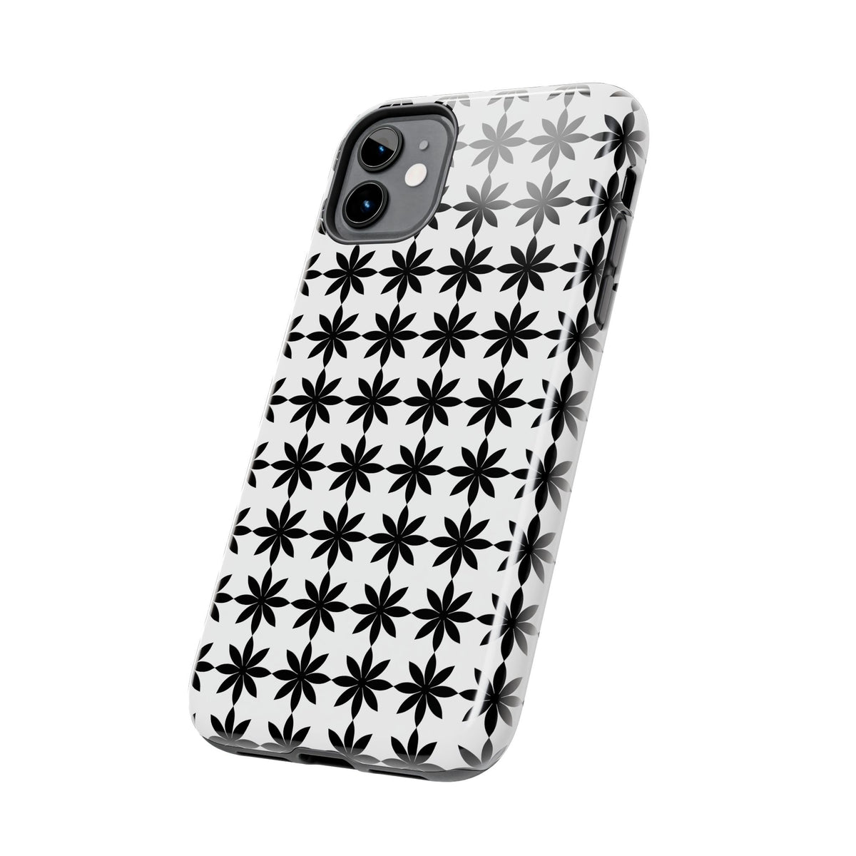 Tough Phone Case — Black & White Geometric Star Pattern
