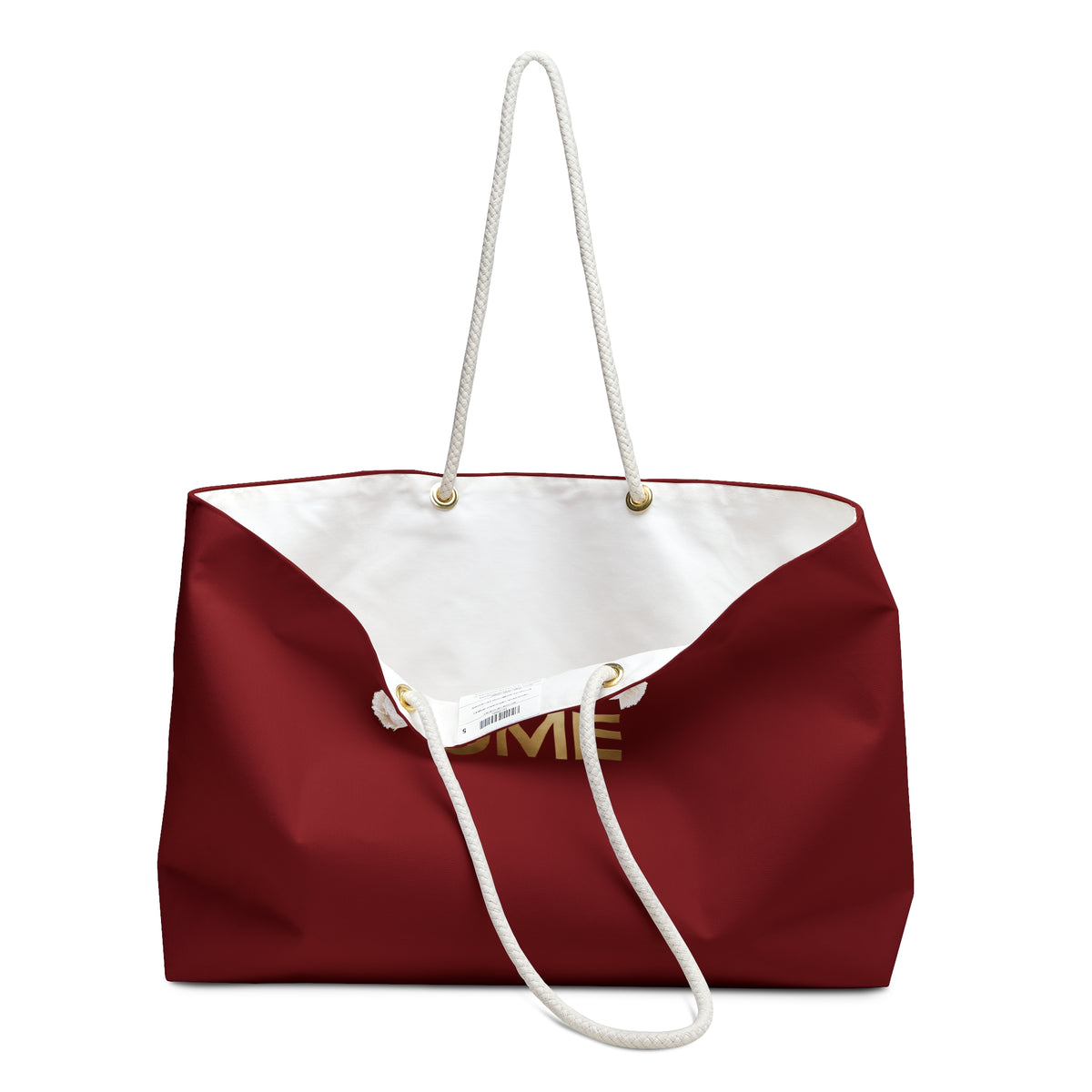 Red UME Logo Weekender Bag — Rope Handle Travel Tote