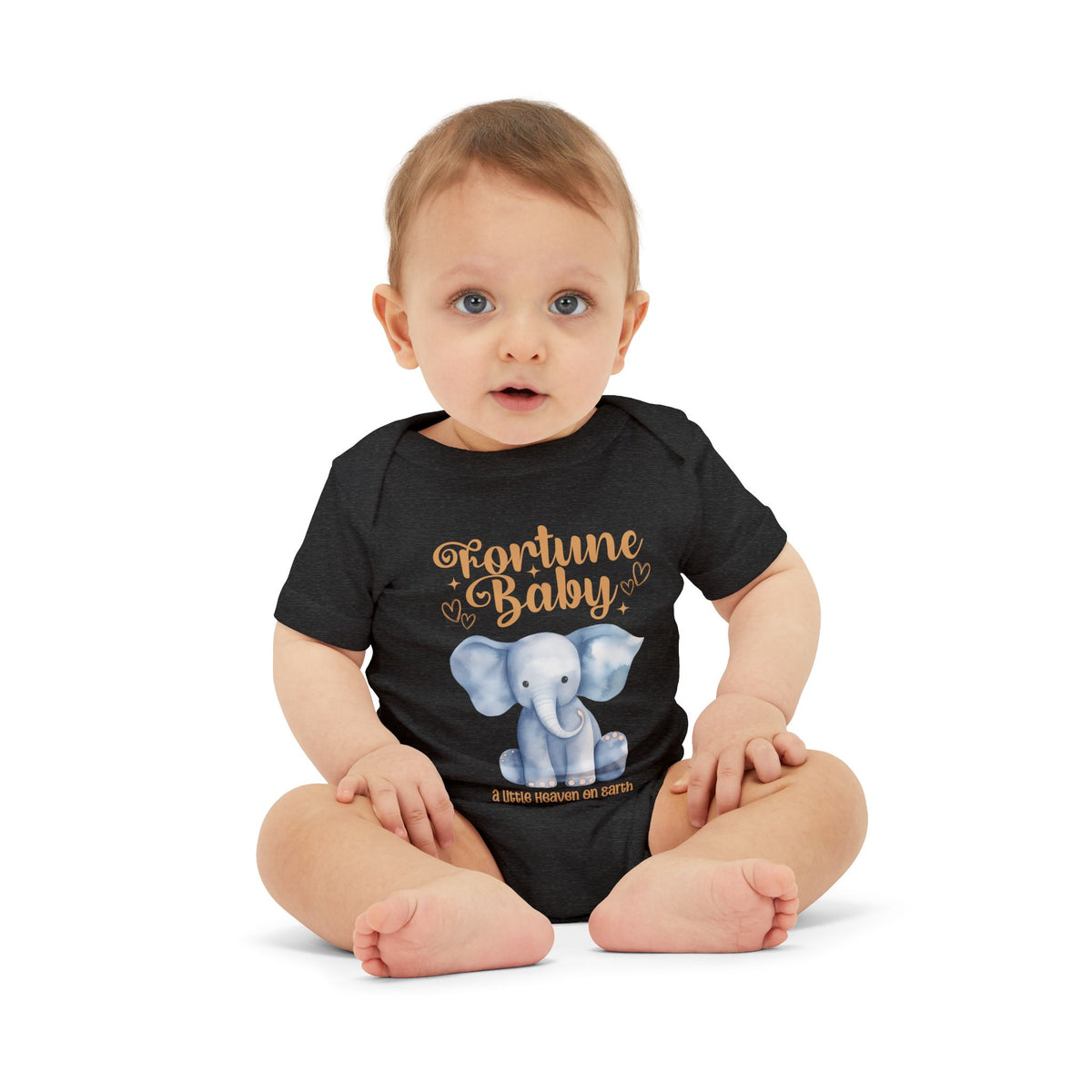 Fortune Baby Elephant Infant Onesie — Cute Blue Elephant Baby Bodysuit