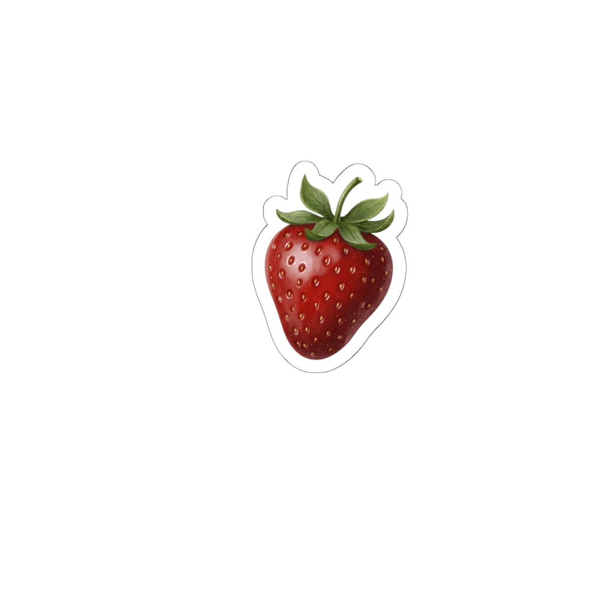 Strawberry Kiss-Cut Sticker — Hyper-Realistic Fruit Vinyl Decal
