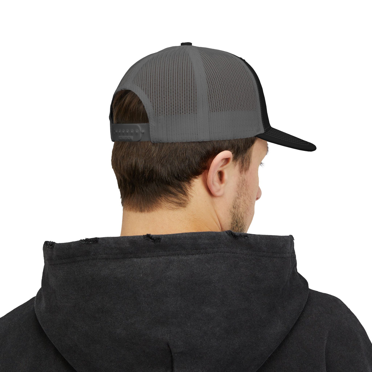 FFiGG Embroidered Vintage Trucker Cap — Black, Grey & Loden