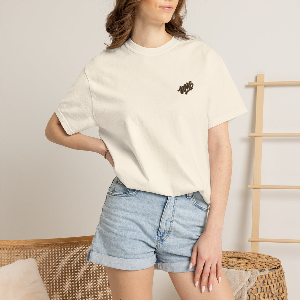 Garment-Dyed Heavyweight Tee — UME Black Logo Front & Back