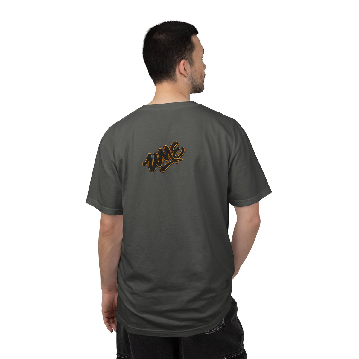 Garment-Dyed Heavyweight Tee — UME Black Logo Front & Back