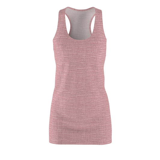 Dusty Rose Racerback Dress — Textured All-Over Print
