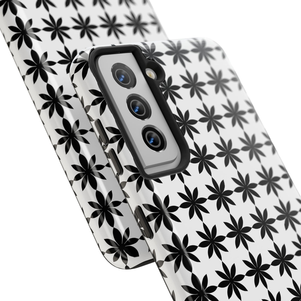 Tough Phone Case — Black & White Geometric Star Pattern