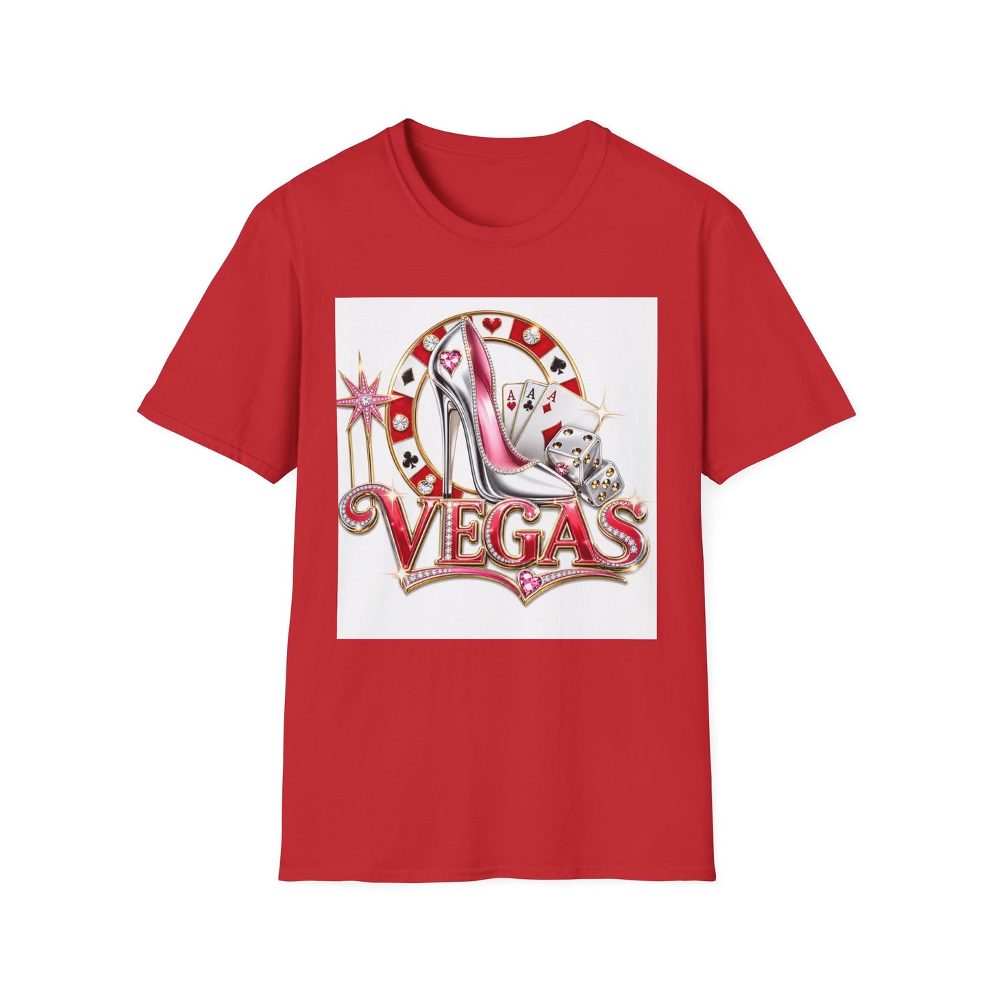 Las Vegas Casino Heels T-Shirt – Retro Vegas Cards & Dice Graphic